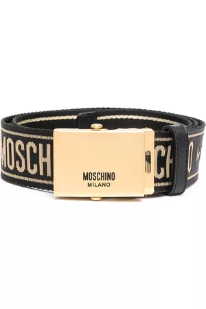 Moschino Men Belts - Grosgrain logo belt - Black