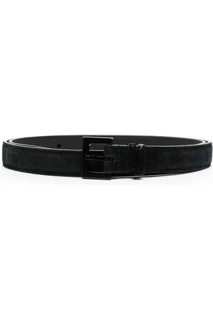 Saint Laurent Men Belts - Suede buckle belt - Black