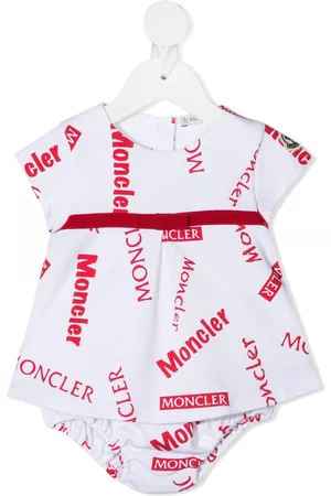 Moncler Rompers - All-over logo print bodysuit - White