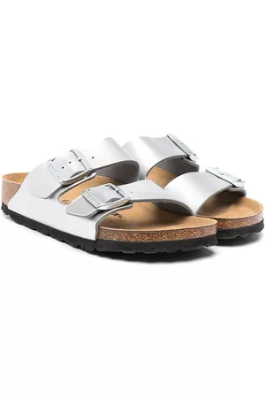 Birkenstock Sandals - Metallic pool slides - Silver