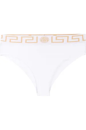 Brown Greca Border Bra by Versace Underwear on Sale