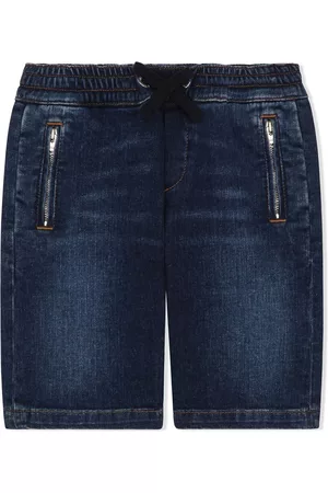 Dolce & Gabbana Boys Shorts - Drawstring-waist denim shorts - Blue