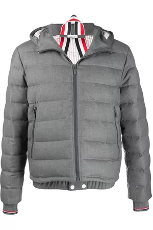 Thom Browne Men Ski Suits - Super 120s twill ski jacket - Grey