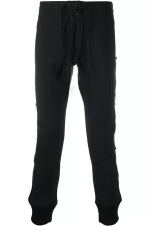 Paul & Shark Men Skinny Pants - Logo-panelled slim trousers - Black