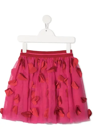 Simonetta Heart appliqué tulle skirt