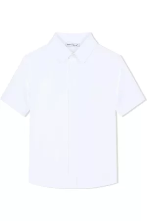Dolce & Gabbana Boys Short sleeved Shirts - Short-sleeve cotton shirt - White