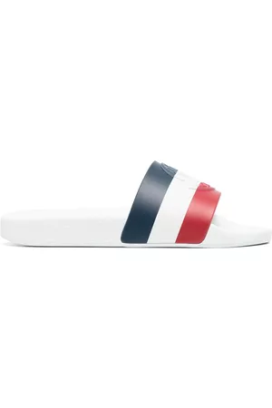 Moncler Men Sandals - RWB stripe slides - White