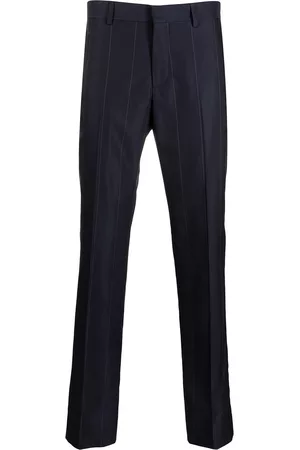 GCDS Pinstripe slim straight-leg trousers - Blue