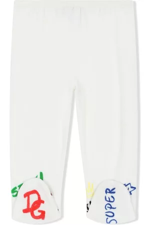 Dolce & Gabbana Leggings - Logo-embroidered leggings - White