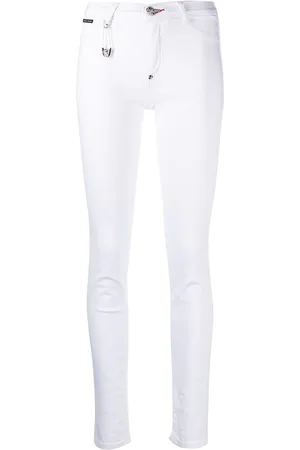 Philipp Plein High-waisted cotton jeggings
