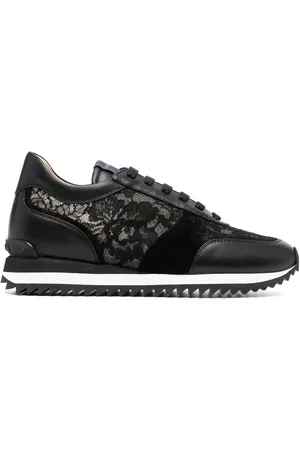 LE SILLA Claire lace-embellished leather sneakers