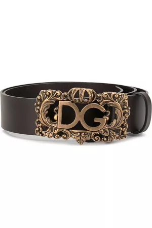 Dolce & Gabbana Men Belts - Baroque logo belt - Brown