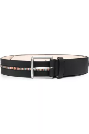 Paul Smith Artist-stripe leather belt - Black
