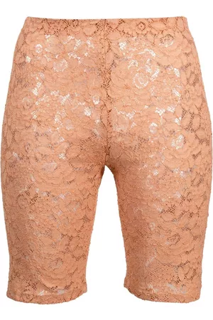 Stella McCartney Women Shorts - Floral-lace cycling shorts - Pink