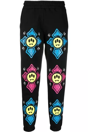BARROW Sweatpants - Graphic-print mid-rise track pants - Black