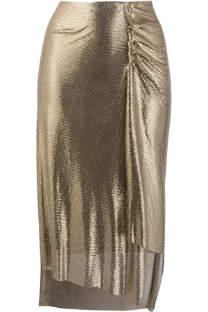 Paco rabanne Metallic ruched skirt