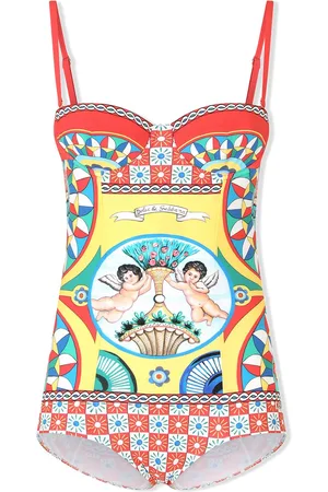 Dolce & Gabbana Carretto-print balconette swimsuit