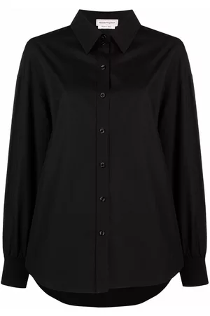 Alexander McQueen Women Shirts - Button-up cotton shirt - Black