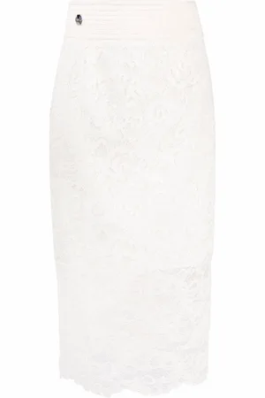 Philipp Plein Lace-patterned pencil skirt