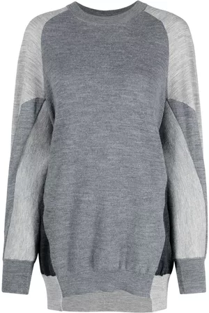 Stella McCartney Women Sweaters - Oversized colour-block jumper - Grey