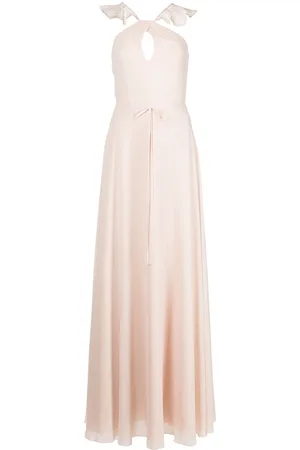 Kazia Satin Halter Chain Maxi Dress