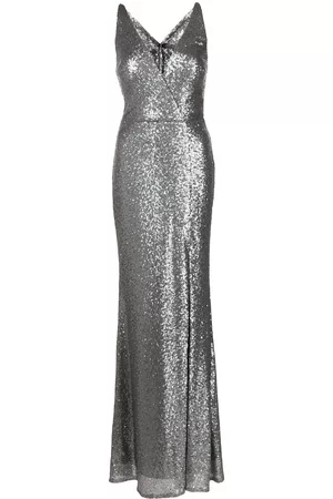 Marchesa Notte Women Evening Dresses - Slim-cut sequin evening dress - Grey