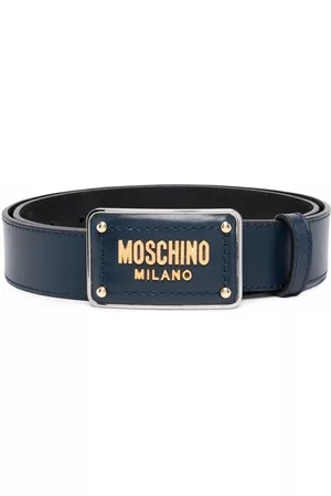 Moschino Enamelled buckle belt - Blue