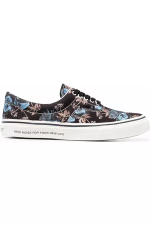UNDERCOVER Low Top Sneakers - Floral-print lace-up canvas sneakers - Black