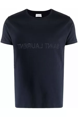 Saint Laurent Men T-shirts - Reversible logo-print T-shirt - Blue