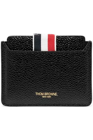 Thom Browne Men Wallets - Grosgrain loop leather mirror case - Black