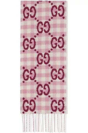 Gucci GG check wool scarf - Pink