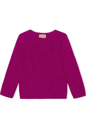 Gucci Girls Sweaters - GG-stitch wool jumper - Pink