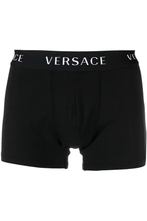 Versace Underwear: Two-Pack Black Greca Border Briefs