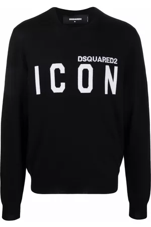 Dsquared2 Slogan-print wool jumper - Black