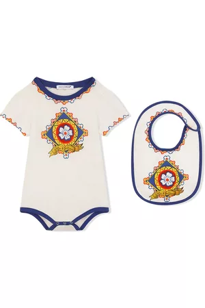 Dolce & Gabbana Bodysuits & All-In-Ones - 2 piece Carretto-print jersey gift set - White