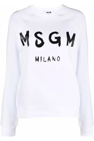 Msgm Logo-print crew neck sweatshirt
