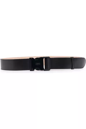 Alexander McQueen Slide-buckled leather belt - Black
