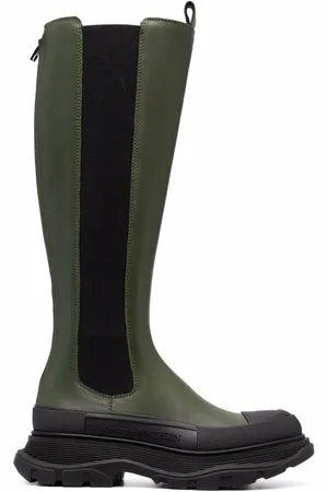 Alexander McQueen Tread Slick leather mid-calf boots