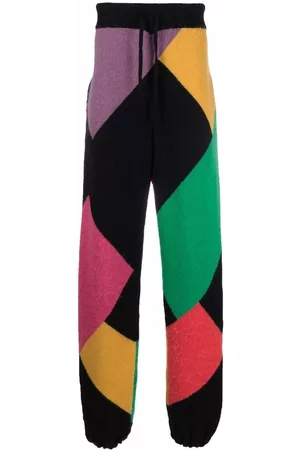 Palm Angels X Missoni Sport colour block knitted track pants - Black