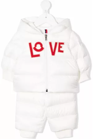 Moncler Love-patch padded set - White