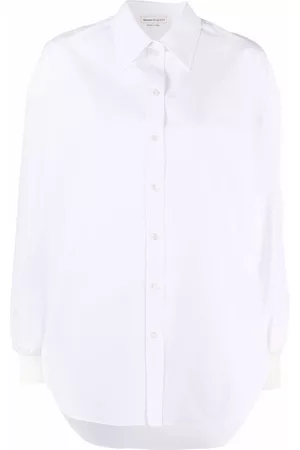 Alexander McQueen Long-sleeved cotton shirt - White