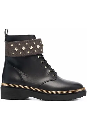 Michael Kors Haskell studded logo leather boots