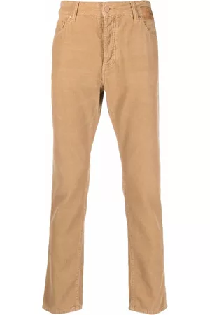 Palm Angels Slim leg corduroy logo trousers - Neutrals