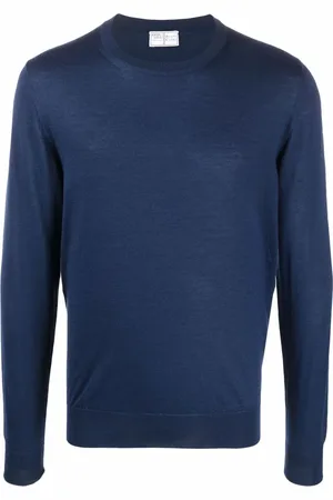 FEDELI Crew-neck rib-trimmed jumper