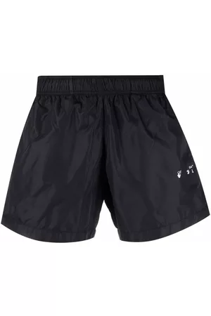 OFF-WHITE Men Swim Shorts - Diagonal stripe swimming shorts - Black