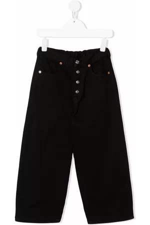 Maison Margiela Wide Leg Jeans - Button-detail wide-leg jeans - Black