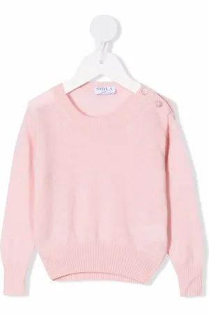 SIOLA Buttoned-shoulder knitted jumper