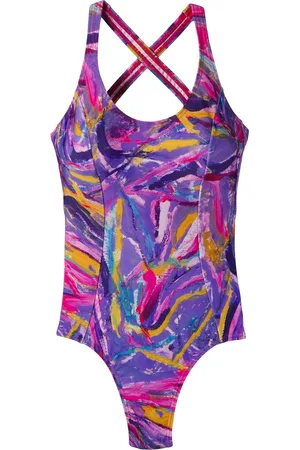 AMIR SLAMA Graphic-print crossover-strap swimsuit