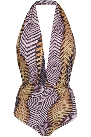 AMIR SLAMA Printed halterneck swimsuit