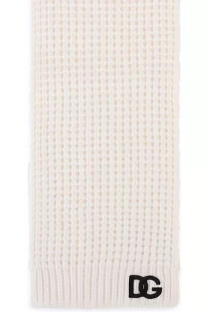 Dolce & Gabbana Boys Winter Scarves - Chunky knit wool scarf - White